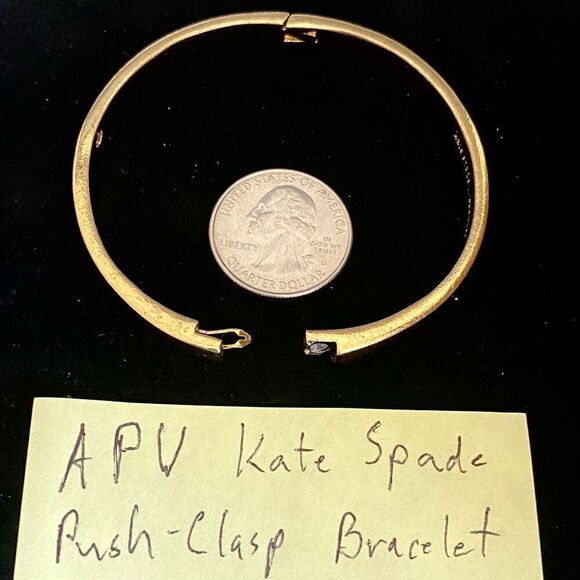 APV Kate Spade Gold tone Push -close High Polish Bracelet. - Picture 8 of 8